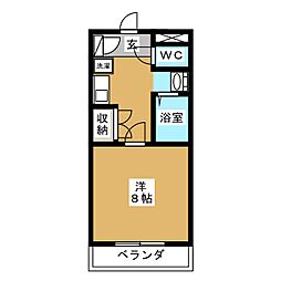 JR信越本線 長野駅 徒歩13分の賃貸マンション 2階1Kの間取り
