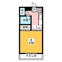 コーポ松岡 1Kの間取図画像