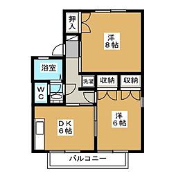 アドミールKOIKEC 2DKの間取図画像