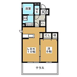 プリエ 1LDKの間取図画像
