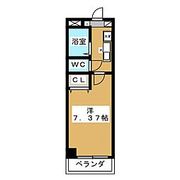 クレセント井原 1Kの間取図画像