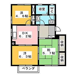 フレグランス・パルファンC 3DKの間取図画像