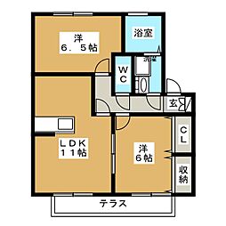 メゾン・リジェールC 2LDKの間取図画像