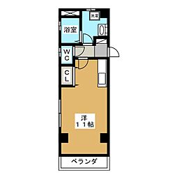 アドヴァンスK ワンルームの間取図画像