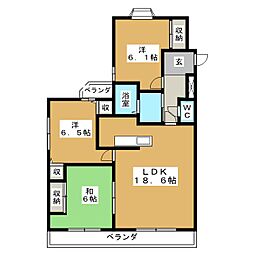 メゾンドール吉栄 3LDKの間取図画像