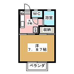 シャンポール本郷 1Kの間取図画像
