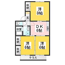 グリーンパーク丸田 3DKの間取図画像