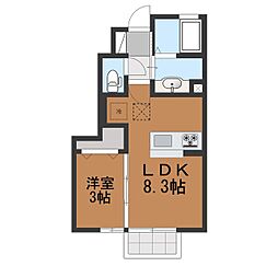 ピースヒルズ 1LDKの間取図画像