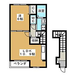 プティヴィル 1LDKの間取図画像