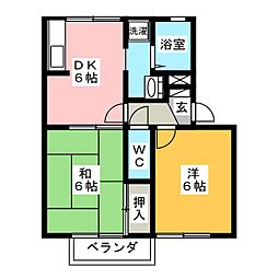 アーバン宮北 2DKの間取図画像