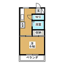 シティハイツグリーンパーク 1Kの間取図画像