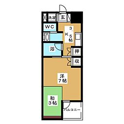 ニューハウスとくなが 1Kの間取図画像