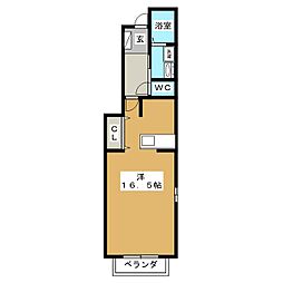 ウィスティリア2 ワンルームの間取図画像