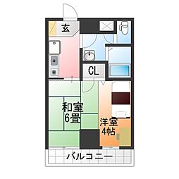 グランディオーゼナガノ 1Kの間取図画像