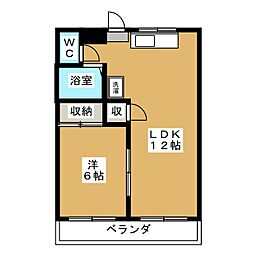 コーポひまわり 1LDKの間取図画像
