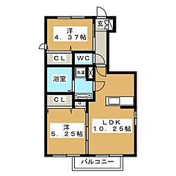 ブリッジジョシュア 2LDKの間取図画像