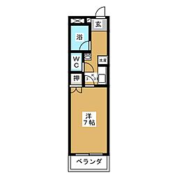 ラピッズセブンビル 1Kの間取図画像