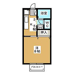 MiKiハウス 1Kの間取図画像