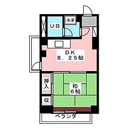 クーフナガノ 1DKの間取図画像