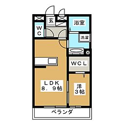 アップガーデン 1LDKの間取図画像