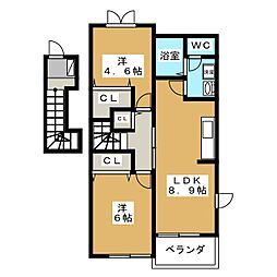フォレスタ・エムB 2DKの間取図画像