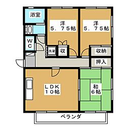 ハイツマルベリー 3LDKの間取図画像