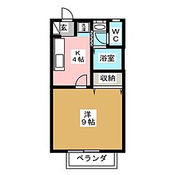 シャトレK 1Kの間取図画像