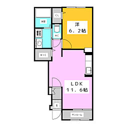 コンフォルト城山 1LDKの間取図画像