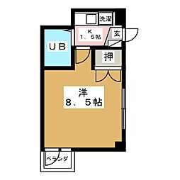 レヂデンスナガノ 1Kの間取図画像