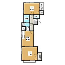 ハイツウエスタリア 2DKの間取図画像