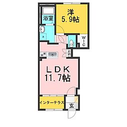 シェルル・城東 1LDKの間取図画像