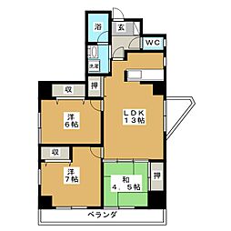 センターウイング 3LDKの間取図画像