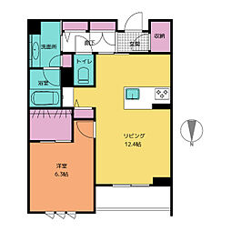 シャーメゾンステージ筑摩 3階1LDKの間取り