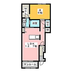 青峰館 1LDKの間取図画像
