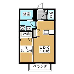 メゾン・ド・ローレル 1LDKの間取図画像