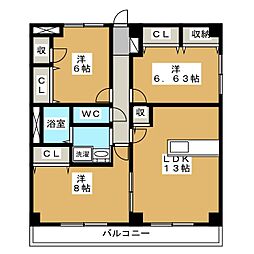 ビュー・クレスト 3LDKの間取図画像