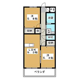 マンションコンセルジュ 2LDKの間取図画像