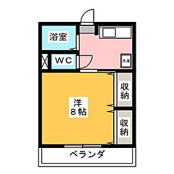 サープラスK 1Kの間取図画像