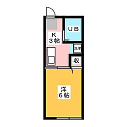 シティハイムれんげそう 1Kの間取図画像