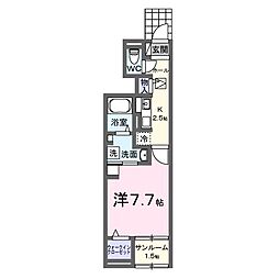 フローラルA 1Kの間取図画像
