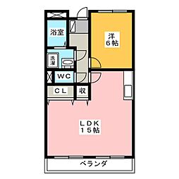 ファインオアシスアミー 1LDKの間取図画像