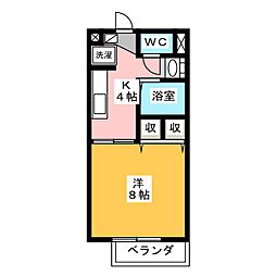 サープラスハーモニ 1Kの間取図画像
