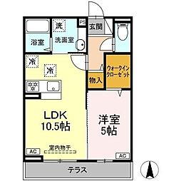 GRAND D-ROOM 村井北 1LDKの間取図画像