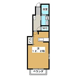 ゼファーエテルノA 1Kの間取図画像