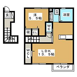 La・Monte横山 1LDKの間取図画像