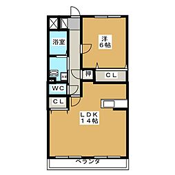 マンションコンセルジュ 1LDKの間取図画像