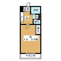 プレイン・レジデンス 1Kの間取図画像