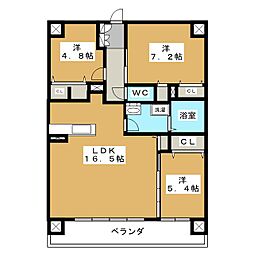 アヴァンセ東口 3LDKの間取図画像