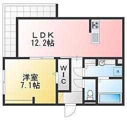 GRAND D-ROOM大手 1LDKの間取図画像