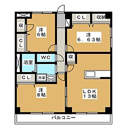 ビュー・クレスト 3LDKの間取図画像